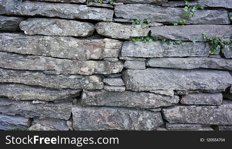 Stone Wall, Wall, Rock, Bedrock