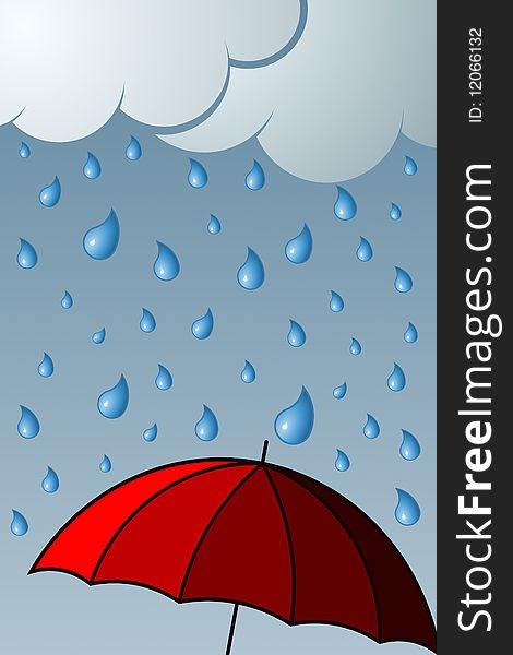 Vector illustration of Rainy Day