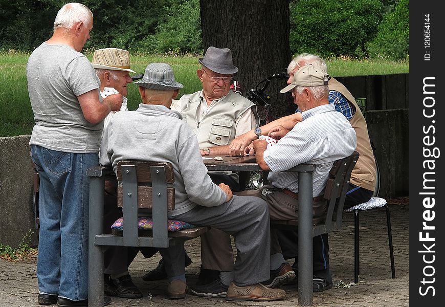 Senior Citizen, Sitting, Male, Recreation