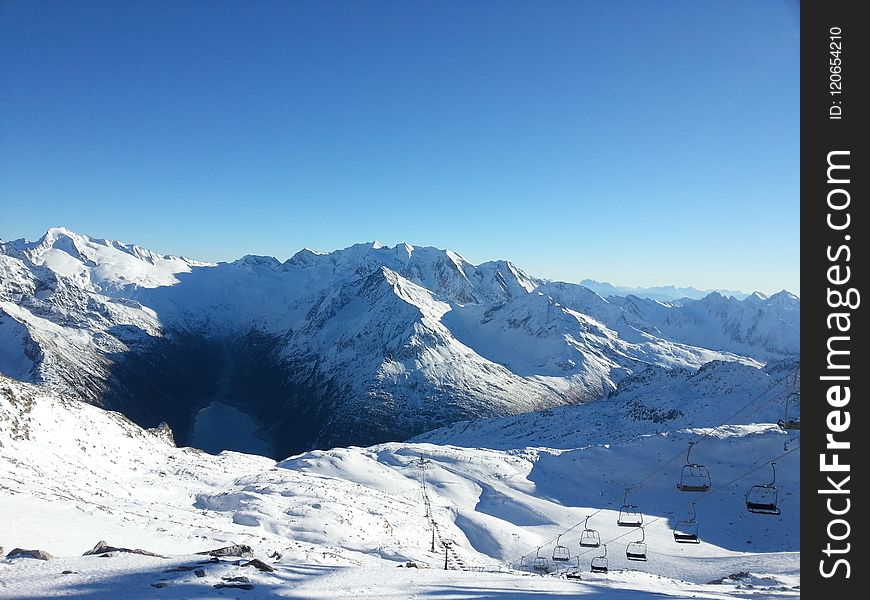 Mountain Range, Mountainous Landforms, Sky, Winter