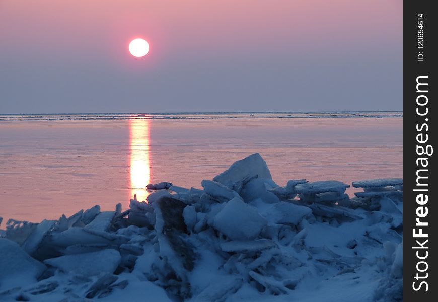 Freezing, Sunrise, Horizon, Arctic