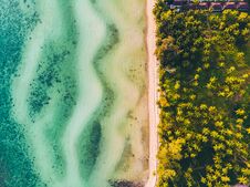 Aerial View Of Beautiful Tropical Beach And Sea With Trees On Is Royalty Free Stock Photos Aerial View Of Beautiful Tropical Beach And Sea With Trees On Is Royalty Free Stock Photos