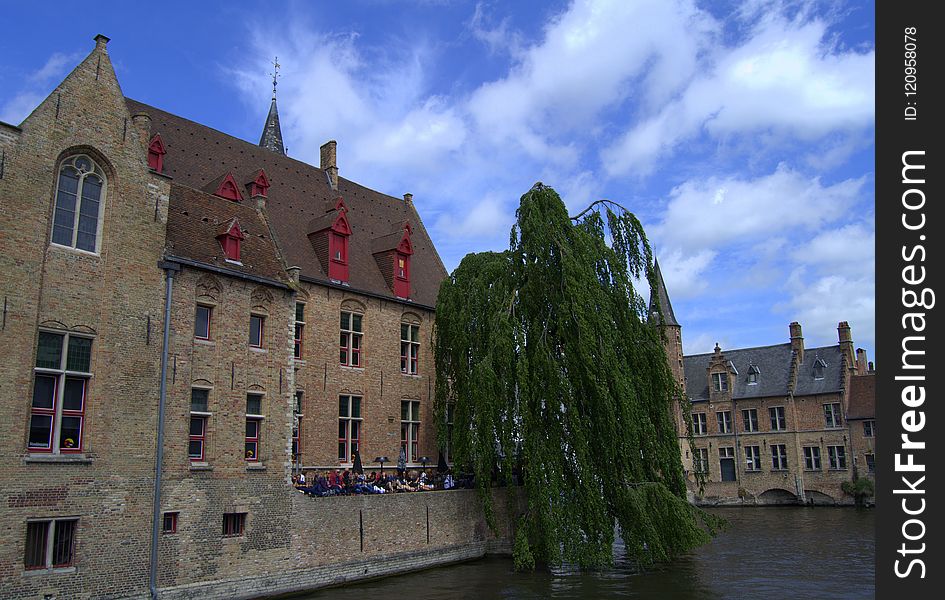 Waterway, Building, Sky, Town