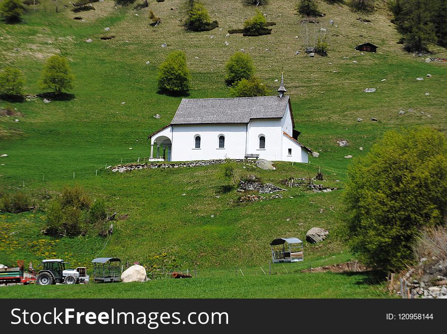 Pasture, Highland, Grassland, Cottage
