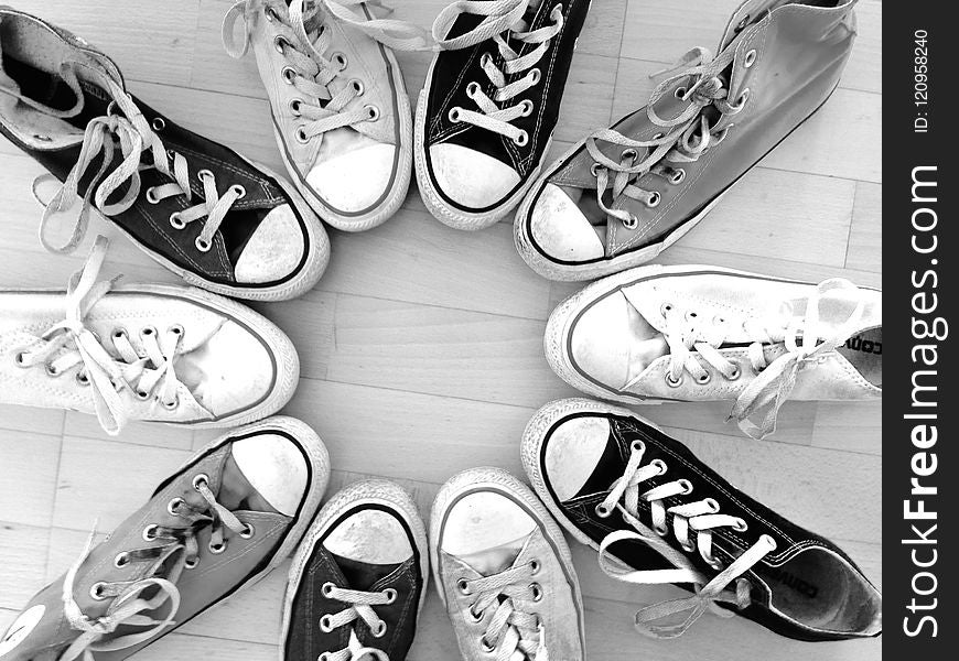 Footwear, White, Shoe, Black And White