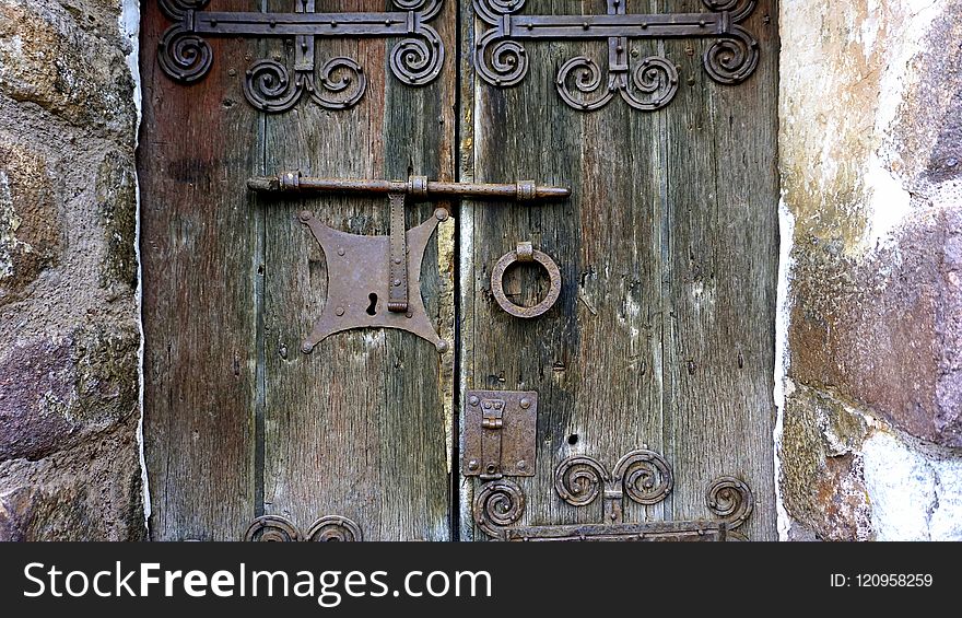 Iron, Door, Metal, Wood