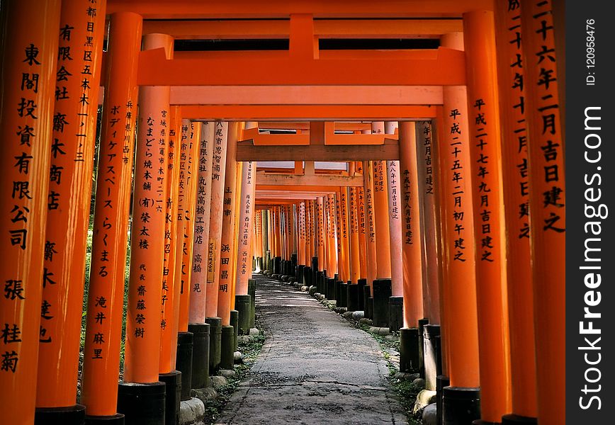 Torii, Shrine, Symmetry, Aisle