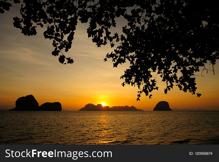 Sky, Sunset, Water, Horizon