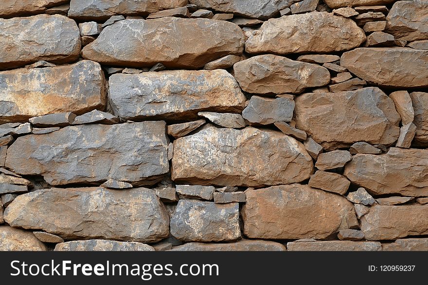 Stone Wall, Wall, Rock, Rubble