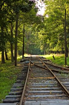 Old Time Street Trolley Tracks Royalty Free Stock Photography Old Time Street Trolley Tracks Royalty Free Stock Photography
