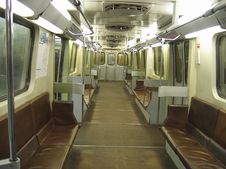 Inside Of A Subway Car Stock Images