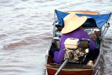 Long Tail Boat Merchant Royalty Free Stock Photo Long Tail Boat Merchant Royalty Free Stock Photo