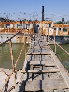 Old Boat Bridge. Stock Photos Old Boat Bridge. Stock Photos