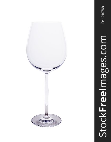 Isolated empty wine glass with blue tone. Isolated empty wine glass with blue tone