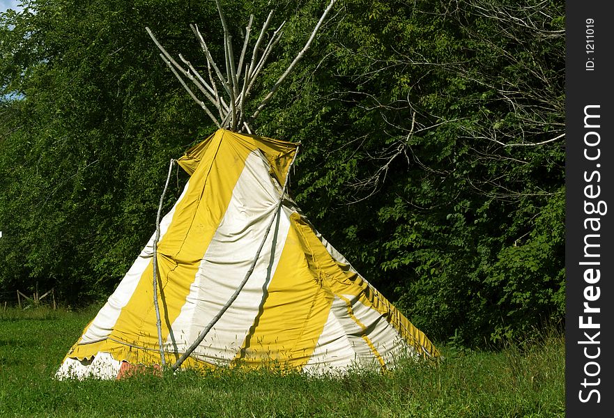 Indian Teepee with Trees in Background