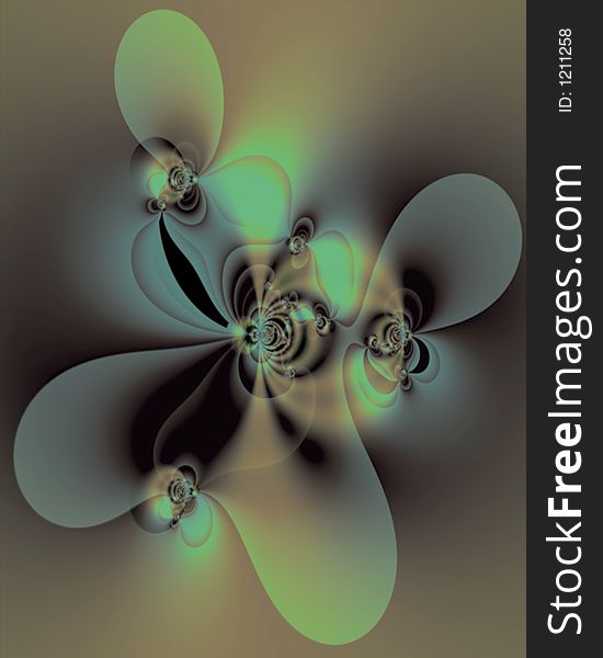 Abstract fractal image resembling petals lit by spotlights. Abstract fractal image resembling petals lit by spotlights