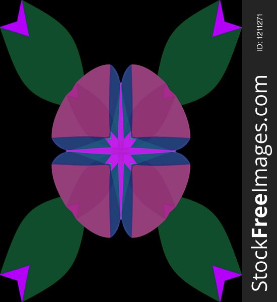 Abstract fractal resembling cross composed of tulips. Abstract fractal resembling cross composed of tulips