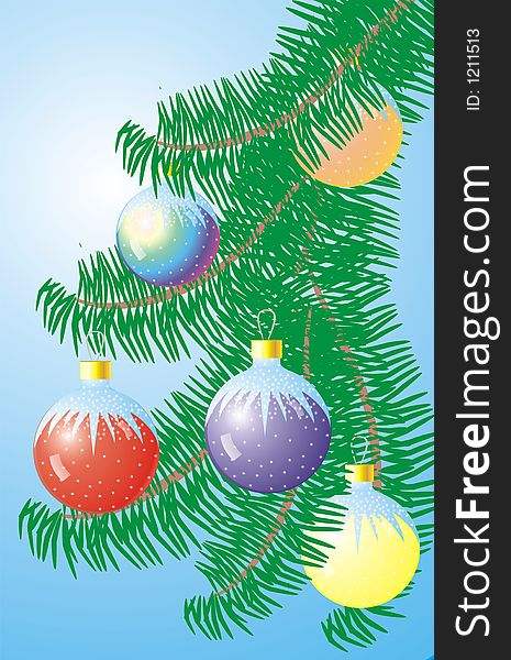 Illustration forest background xmas decoration