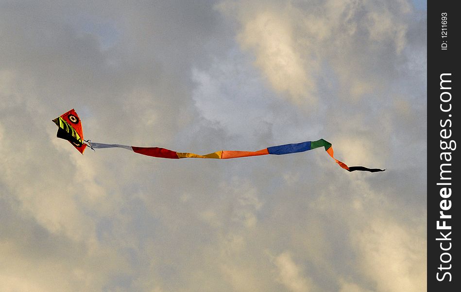 Colourful kite flying in the sky. Colourful kite flying in the sky
