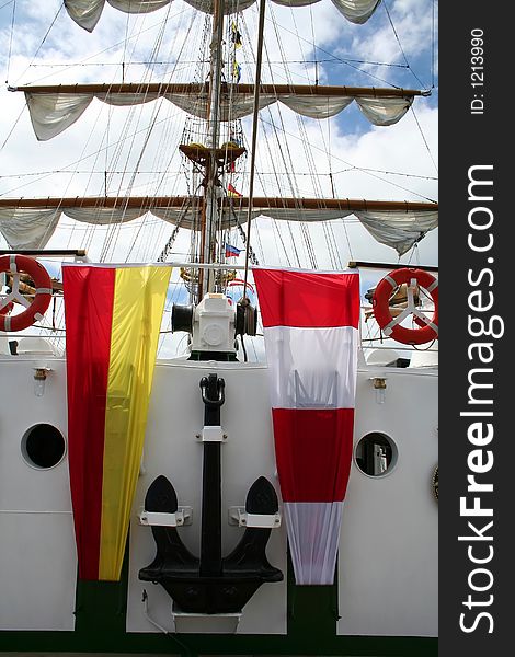Sailboat anchor and mast