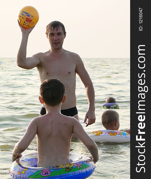 Bathing in Azov sea. Bathing in Azov sea