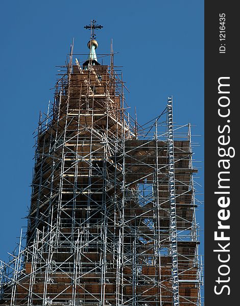 Saint Wenceslas Cathedral Olomouc, Czech Republic - scaffolding.