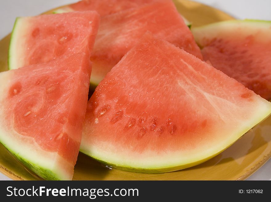 Plate full of Watermellon slices summer food. Plate full of Watermellon slices summer food