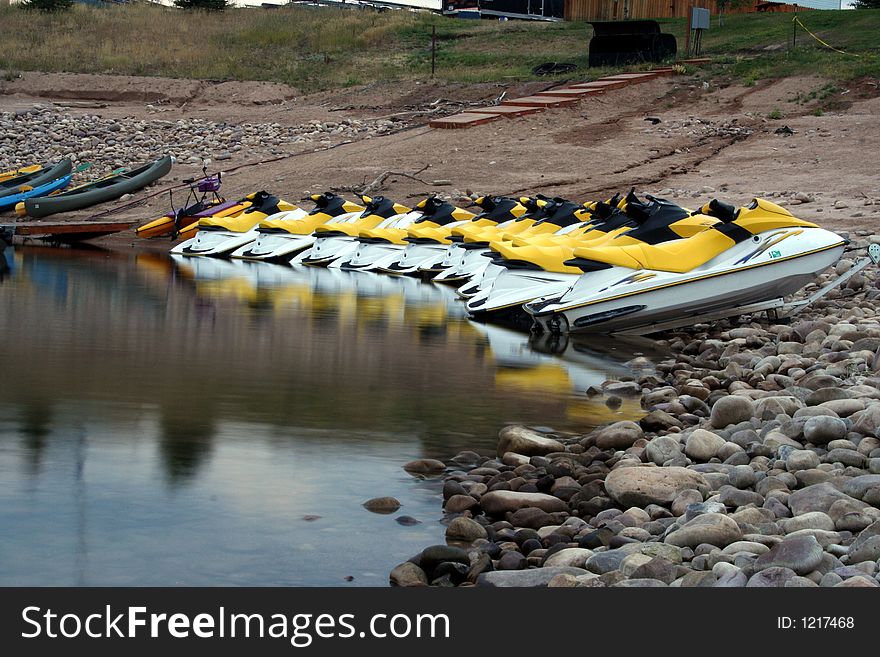 A jet ski and boat rental place at the jordenelle reserve in Utah. A jet ski and boat rental place at the jordenelle reserve in Utah