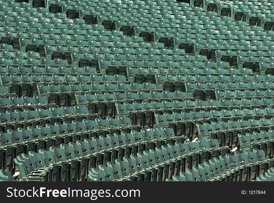 Numbered stadium seats in ballpark