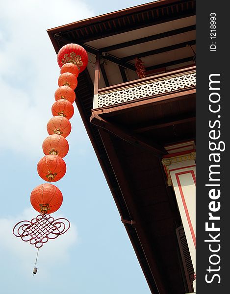 Red lanterns, chinese decoration, Chinatown