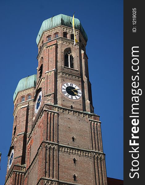 Towers of frauenkirche in munich, germany