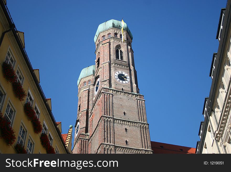 View of frauenkirche in munich, germany