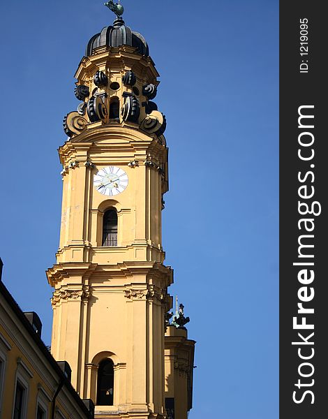 Tower of theatinerkirche in munich, germany