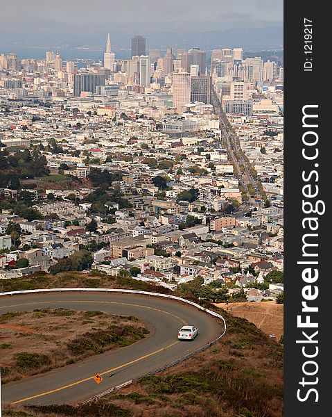 View at San Francisco's downtown from Twin Peaks viewpoint. View at San Francisco's downtown from Twin Peaks viewpoint