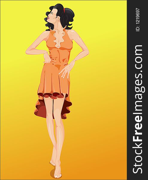 This is an illustration of a woman wearing a cocktail dress. This is an illustration of a woman wearing a cocktail dress