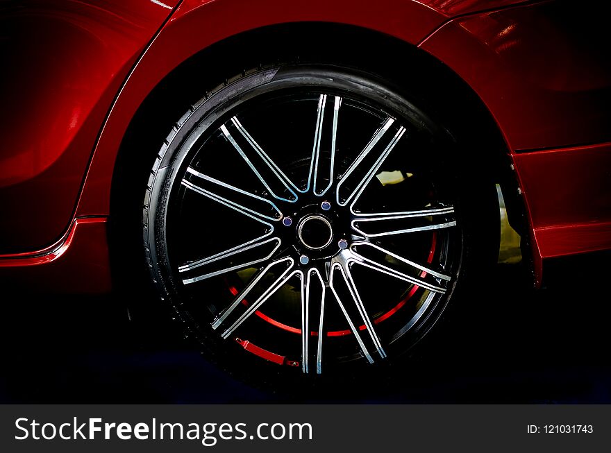 Luxury alloy wheel in close-up as an automotive. Luxury alloy wheel in close-up as an automotive