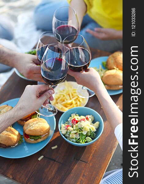 Summer Picnic With Red Wine