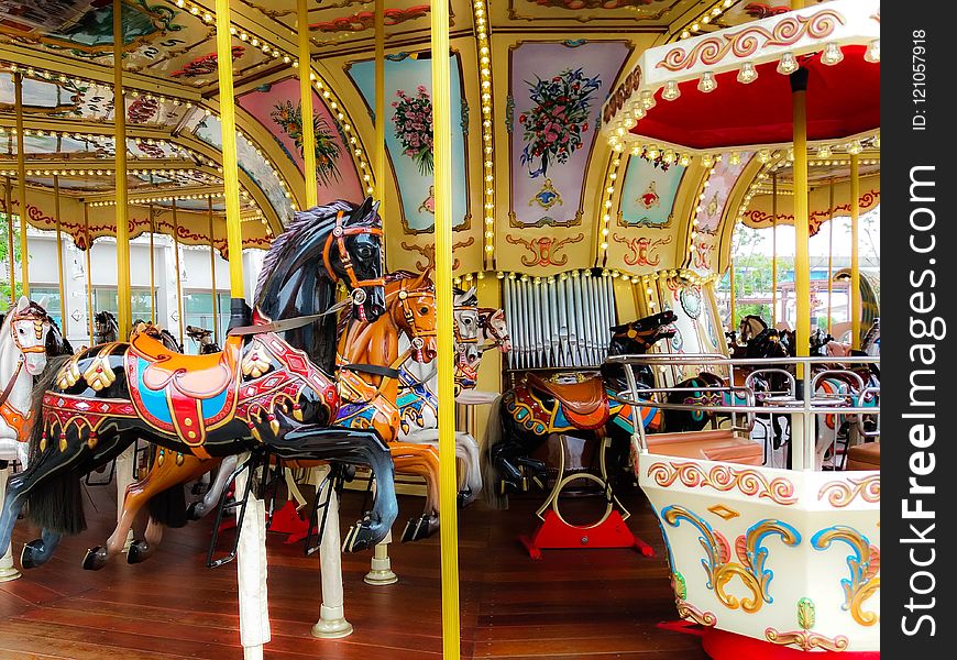 Amusement Ride, Carousel, Amusement Park, Recreation