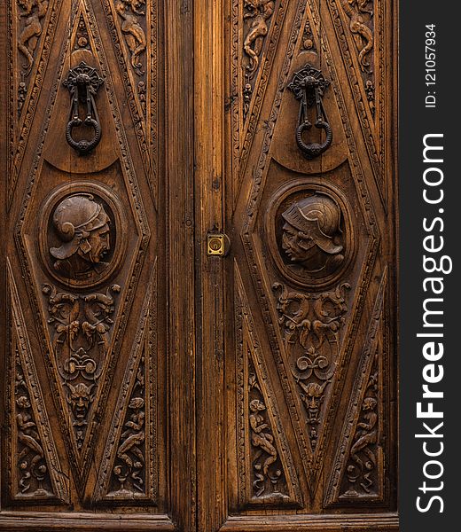 Carving, Stone Carving, Wood, Door
