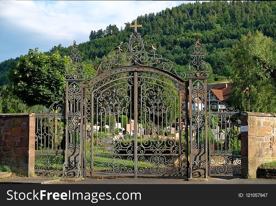 Gate, Iron, Estate, Garden