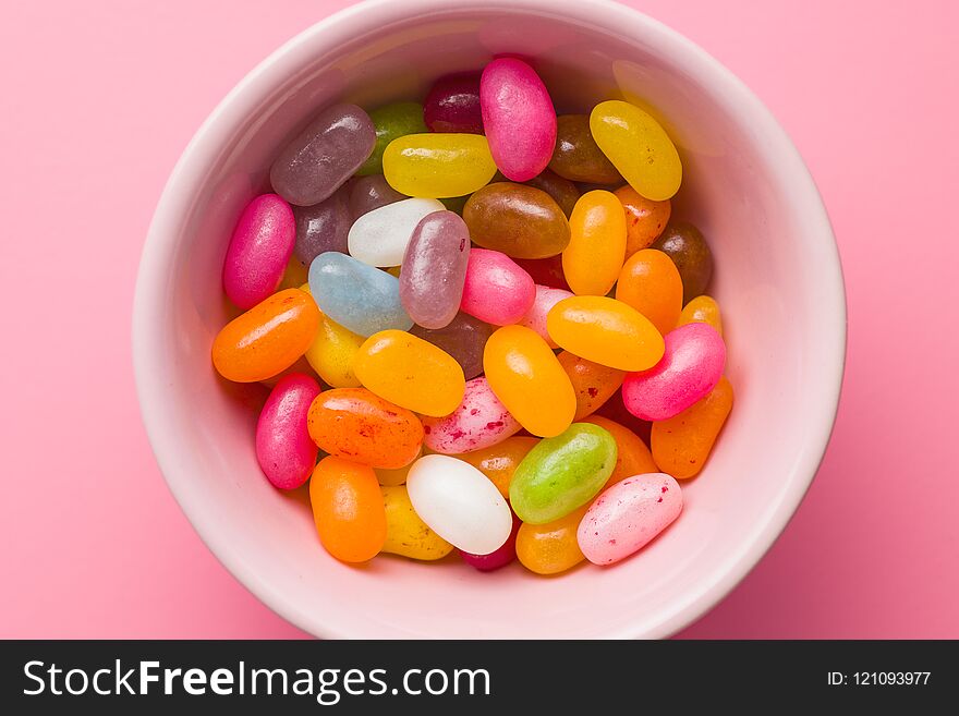 Sweet jelly beans in bowl. Sweet jelly beans in bowl.