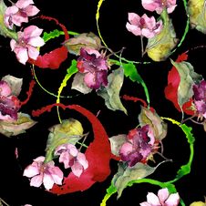 Colorful Gardenia Flowers. Floral Botanical Flower. Seamless Background Pattern. Stock Image Colorful Gardenia Flowers. Floral Botanical Flower. Seamless Background Pattern. Stock Image