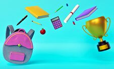 Back To School Concept Background 3d Rendering Royalty Free Stock Photo