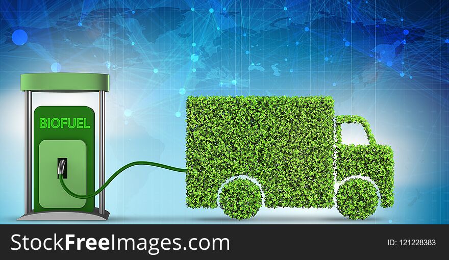 The Delivery Van Powered By Biofuel - 3d Rendering