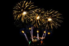 Beautiful Fireworks Display On Black Sky Royalty Free Stock Photography Beautiful Fireworks Display On Black Sky Royalty Free Stock Photography