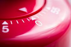 0 Minutes - 1 Hour - Macro Of A Flat Red Kitchen Egg Timer Royalty Free Stock Images