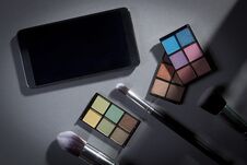 Cosmetics And Brushes Royalty Free Stock Images