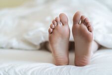 Close Up Of Two Feet In A Bed Royalty Free Stock Images Close Up Of Two Feet In A Bed Royalty Free Stock Images