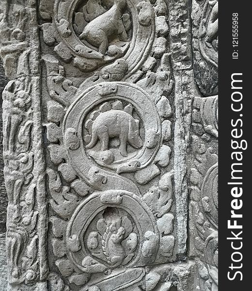 Stone Carving, Relief, Carving, Archaeological Site