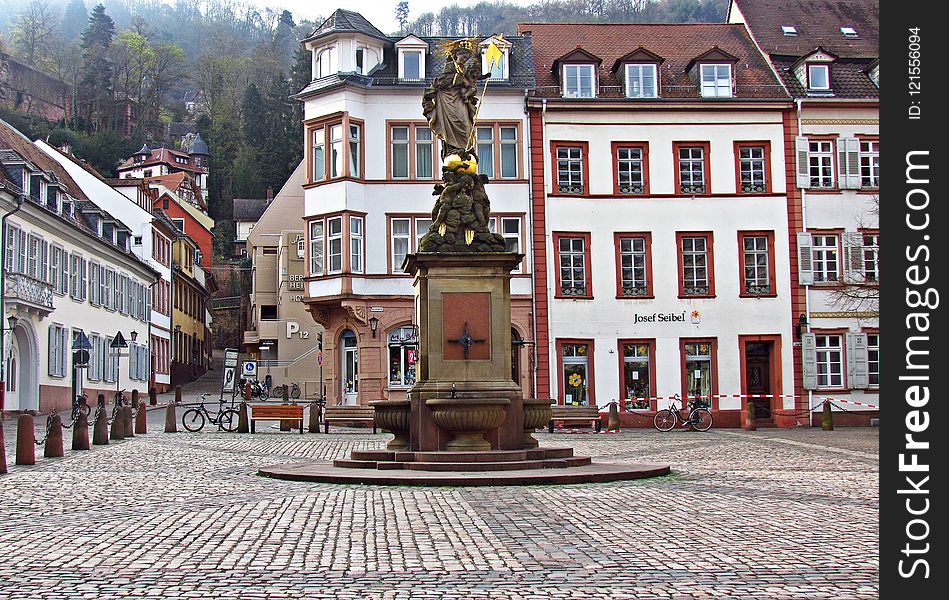 Town Square, Town, Plaza, Statue